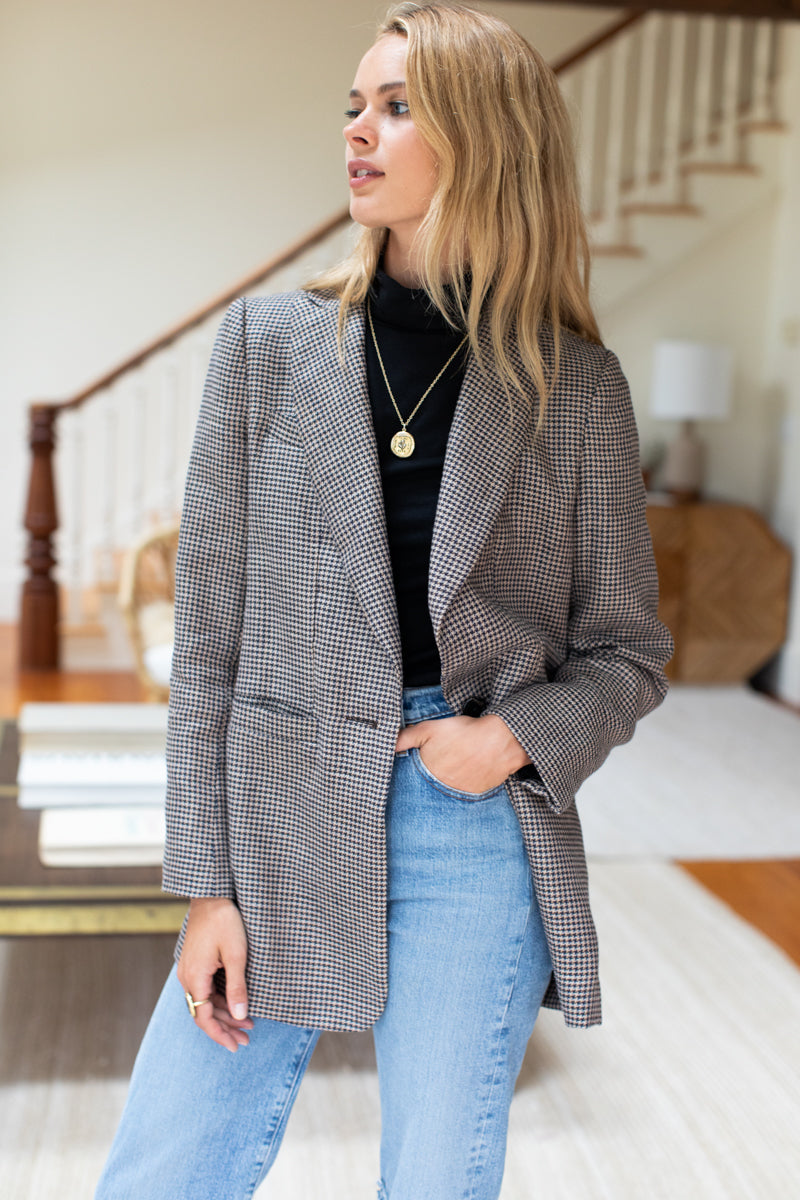 Dinner Jacket - Houndstooth Linen