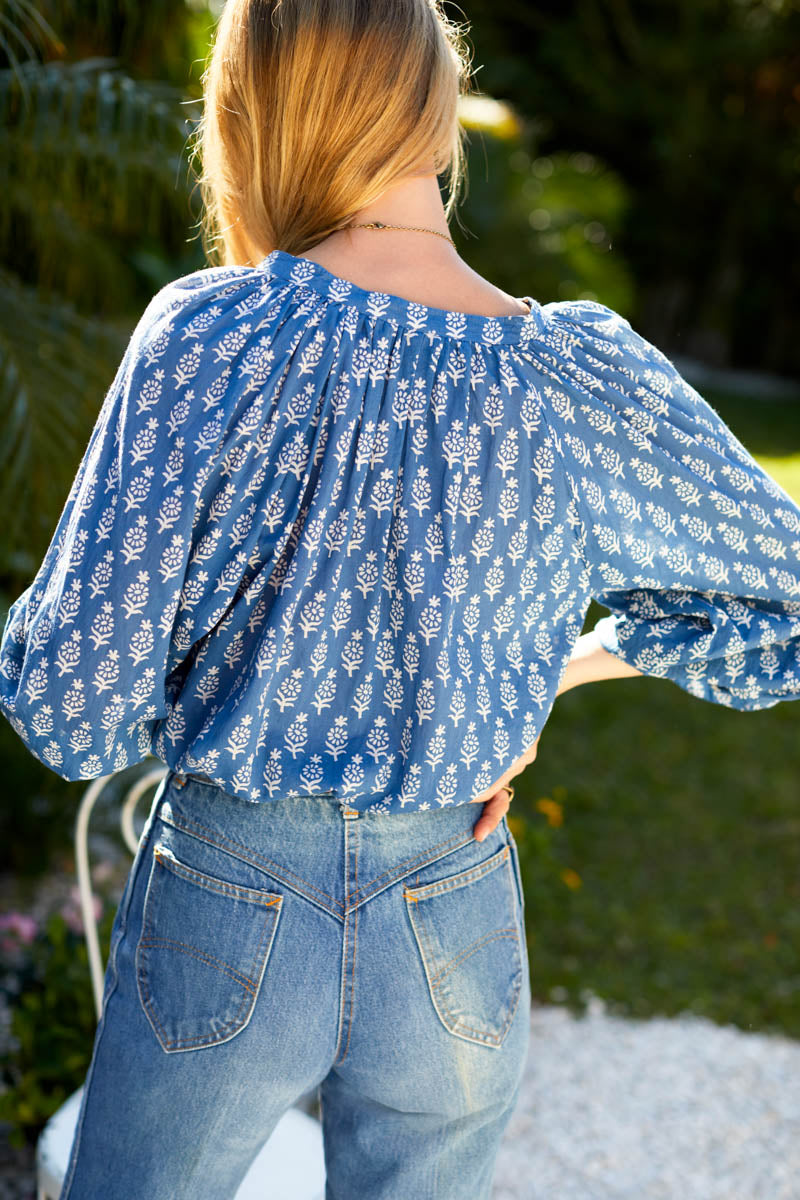 Heritage Top - Marguerite Blue Organic