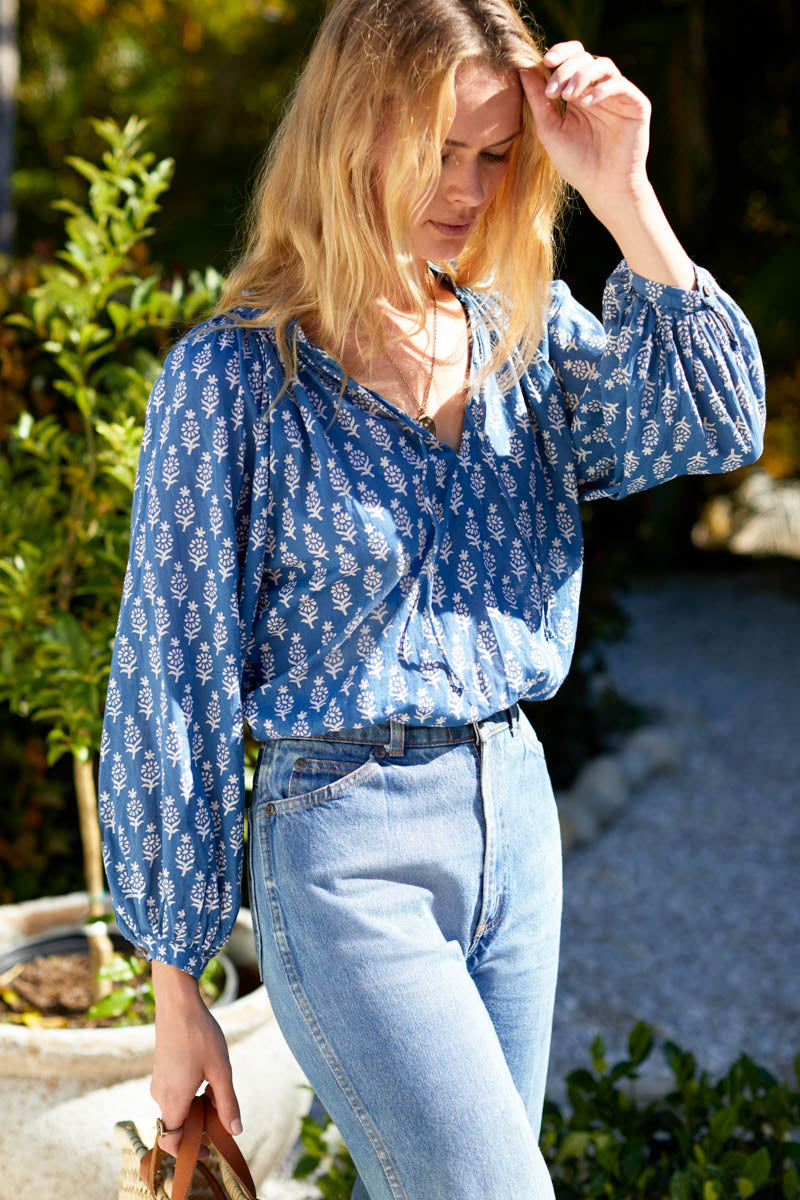 Heritage Top - Marguerite Blue Organic