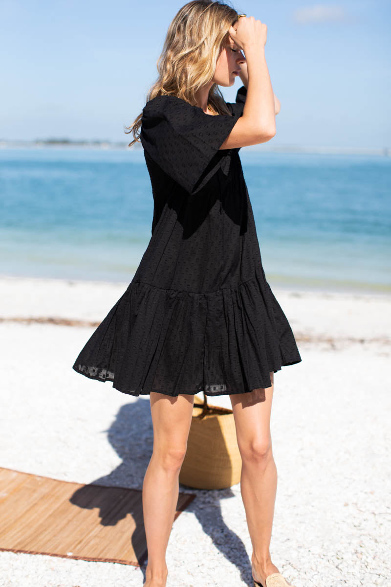Isla Dress - Black Swiss Dot Organic