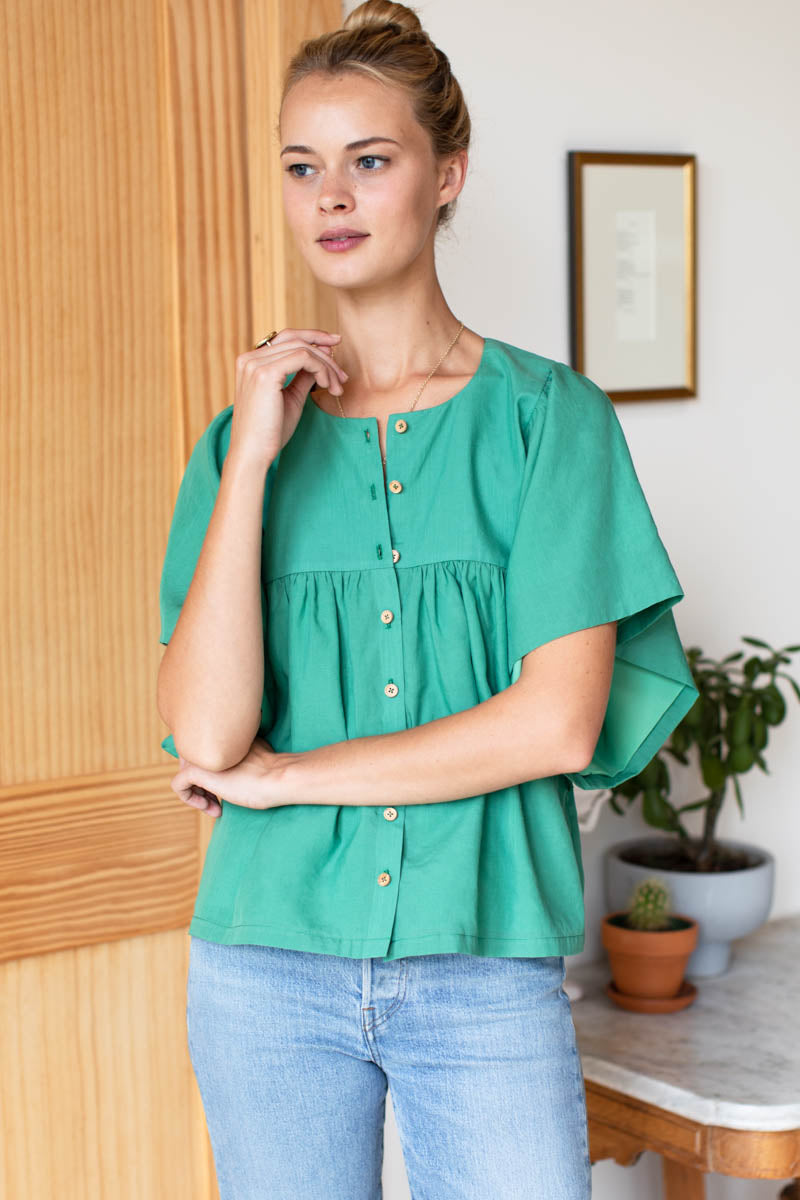 Marion Button Blouse - Meadow