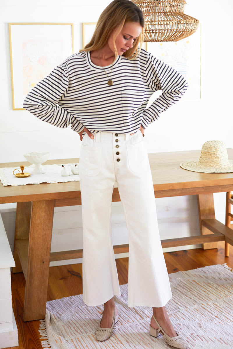 Tulip Crop Flare - Ivory Hemp Organic