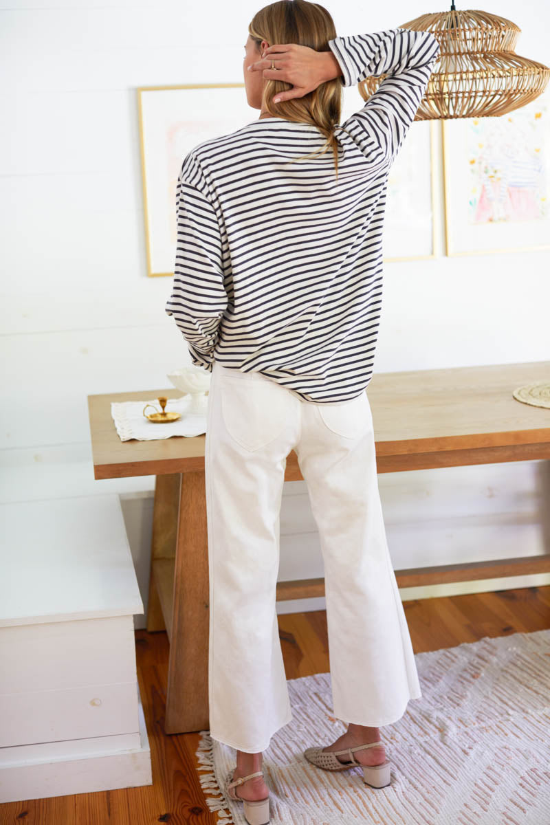 Tulip Crop Flare - Ivory Hemp Organic