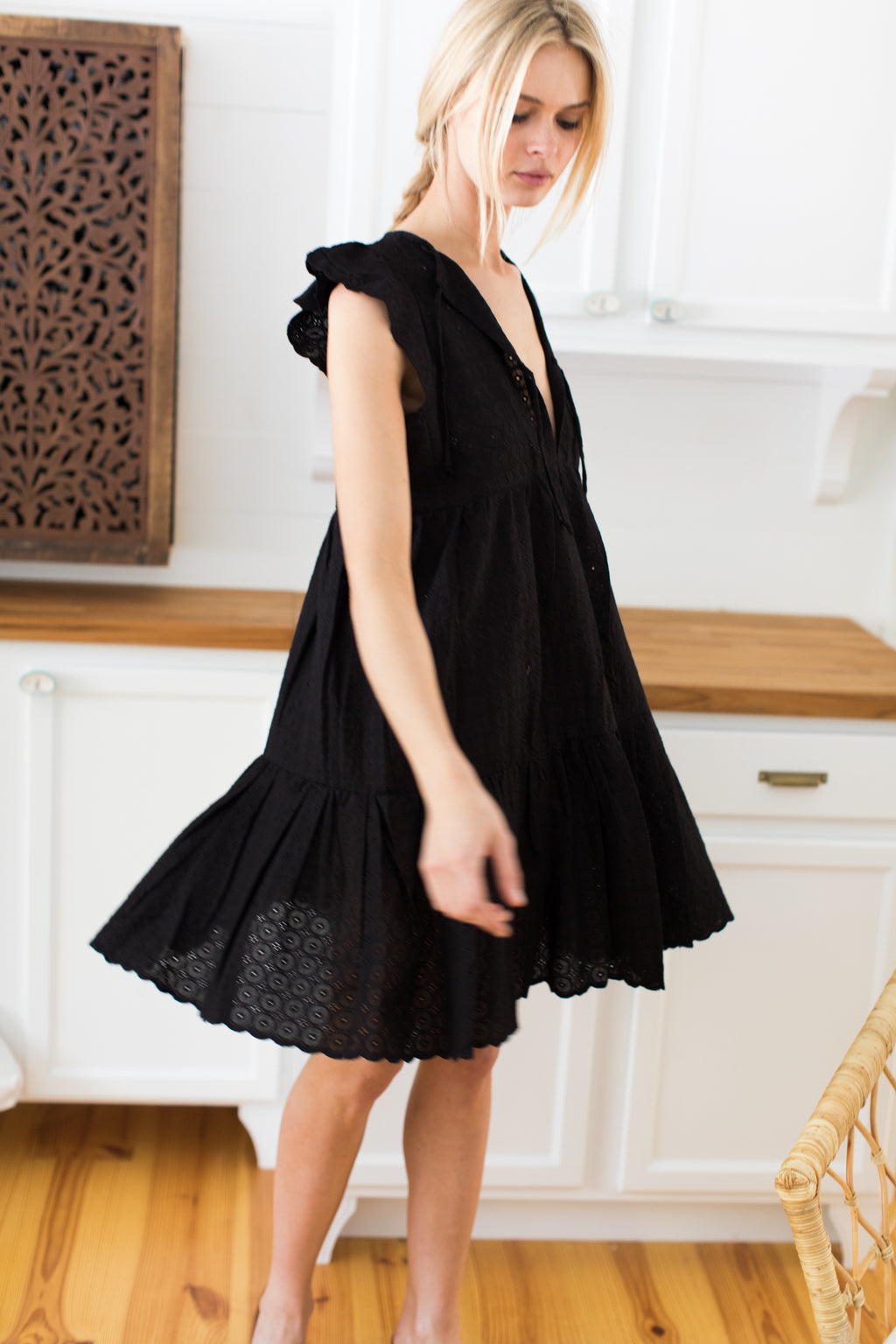 Angel Dress - Black Eyelet