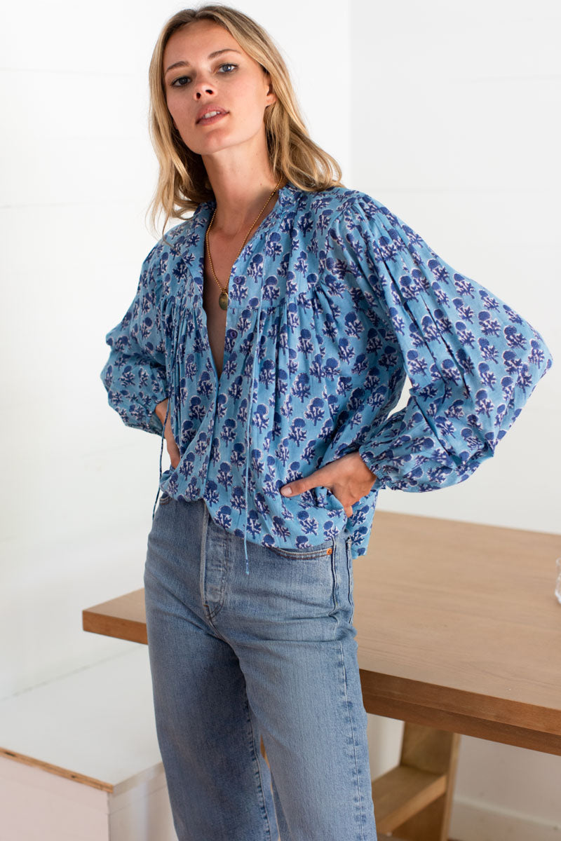 Emmaline Blouse - Little Marigolds Danube Organic