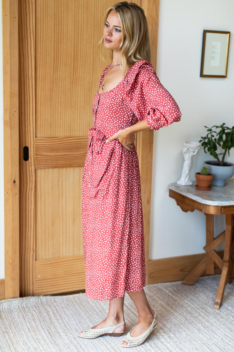 Hazel Dress - Painted Dot Spice