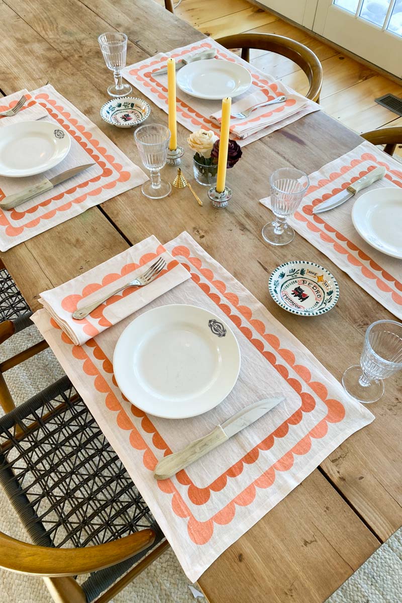 Fete Linen Napkin - Terra + Peach