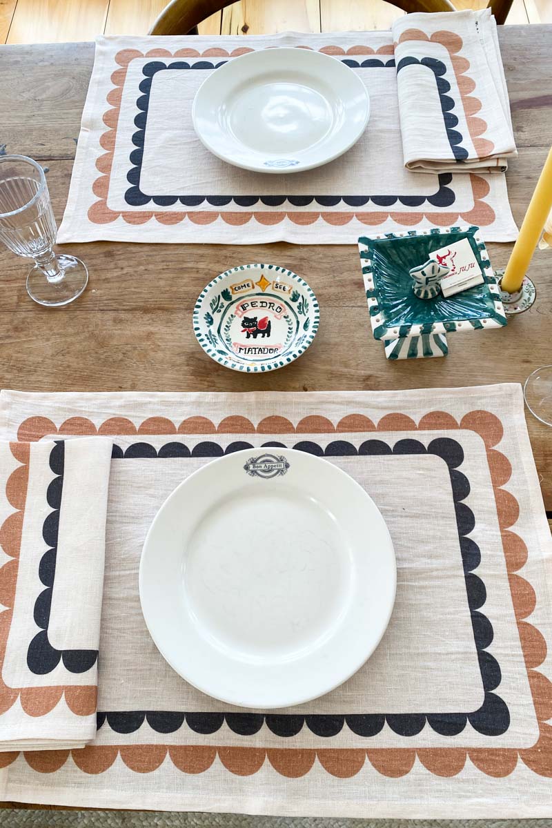 Fete Linen Placemat - Coffee + Cream