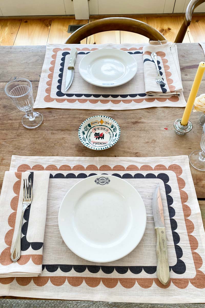 Fete Linen Placemat - Coffee + Cream