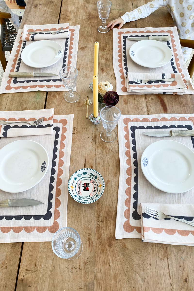 Fete Linen Placemat - Coffee + Cream