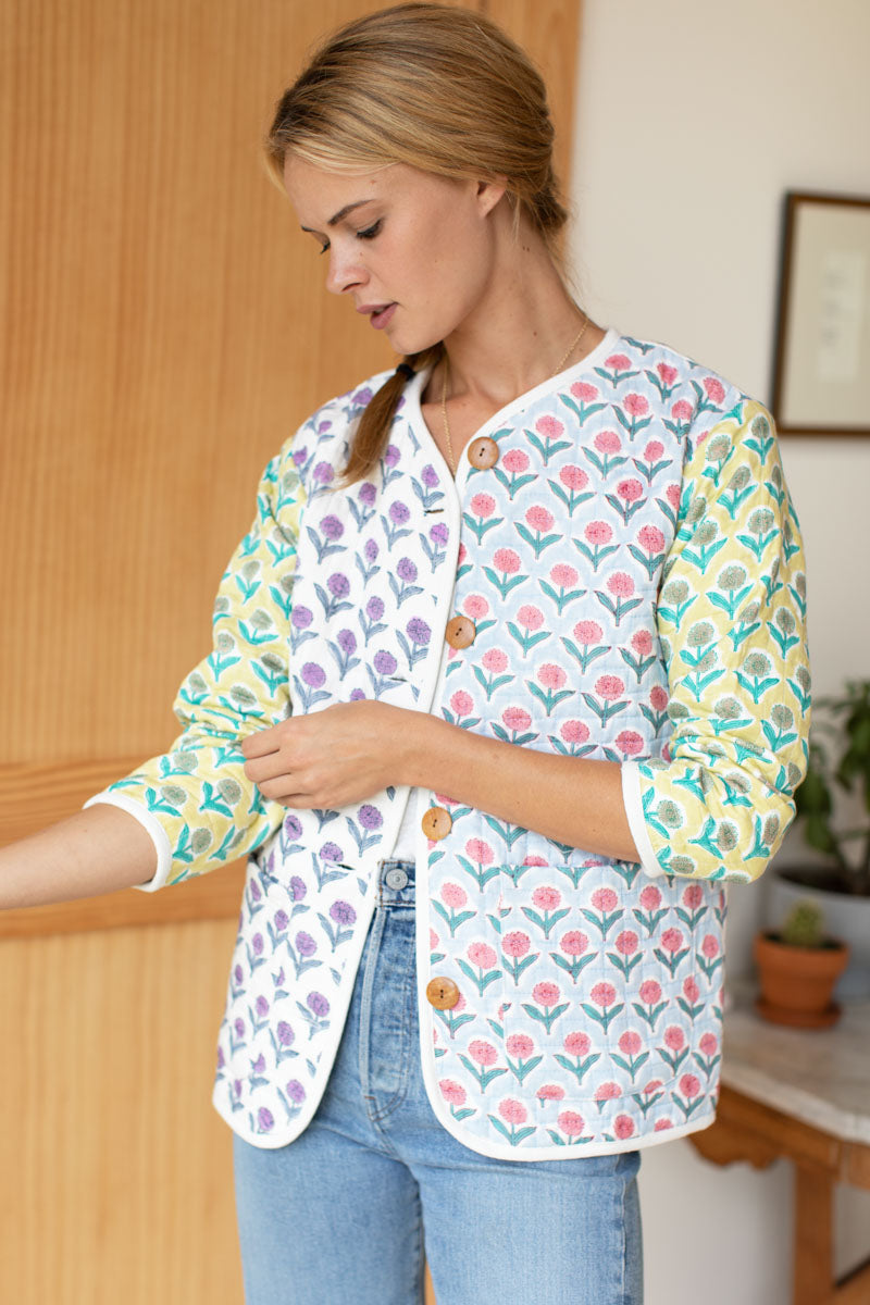India Quilted Jacket - Frances Patchwork Organic