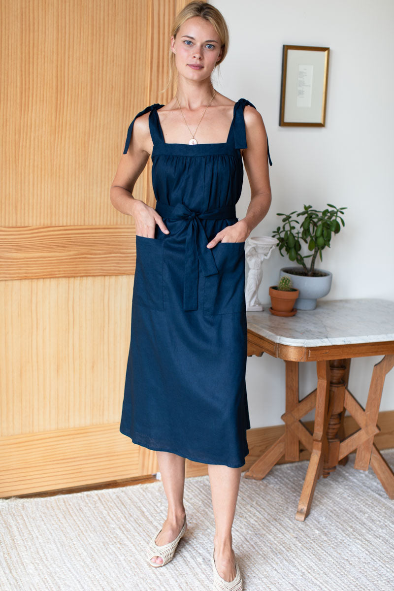 Izzy Long Dress - Maritime Linen