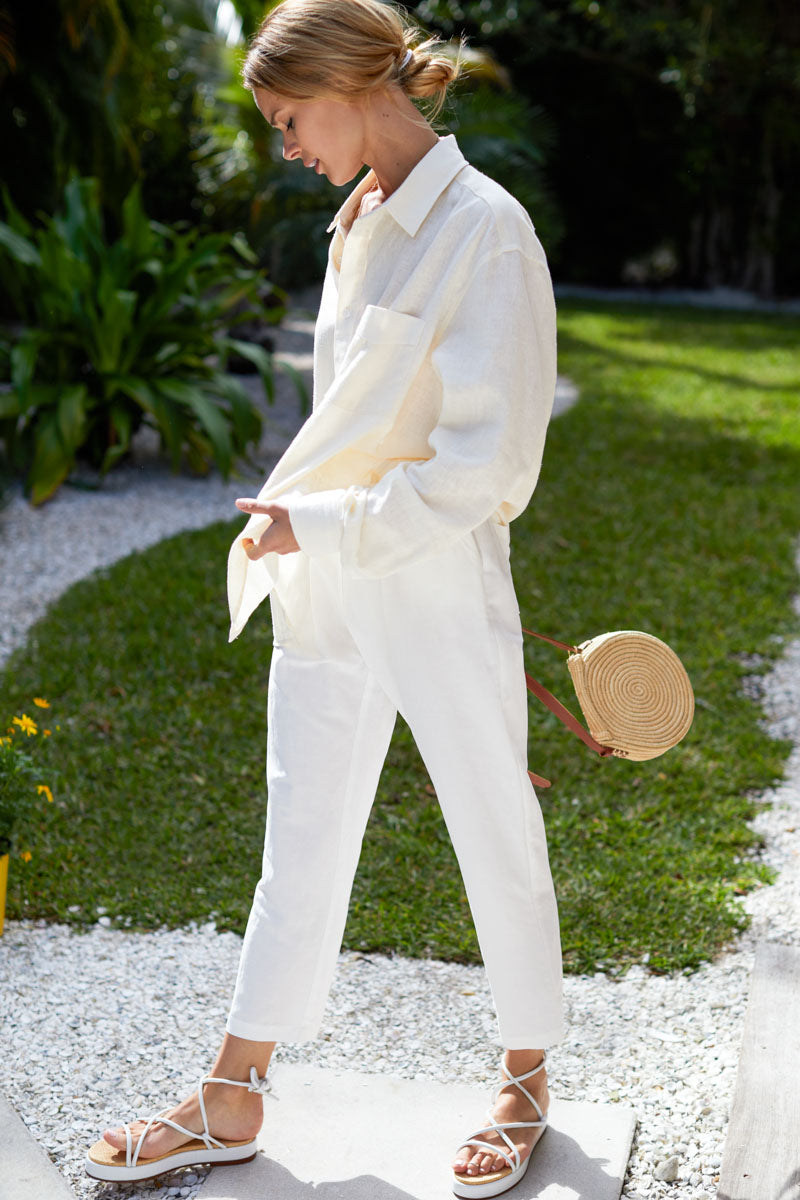 Paris Pant - Salt Linen