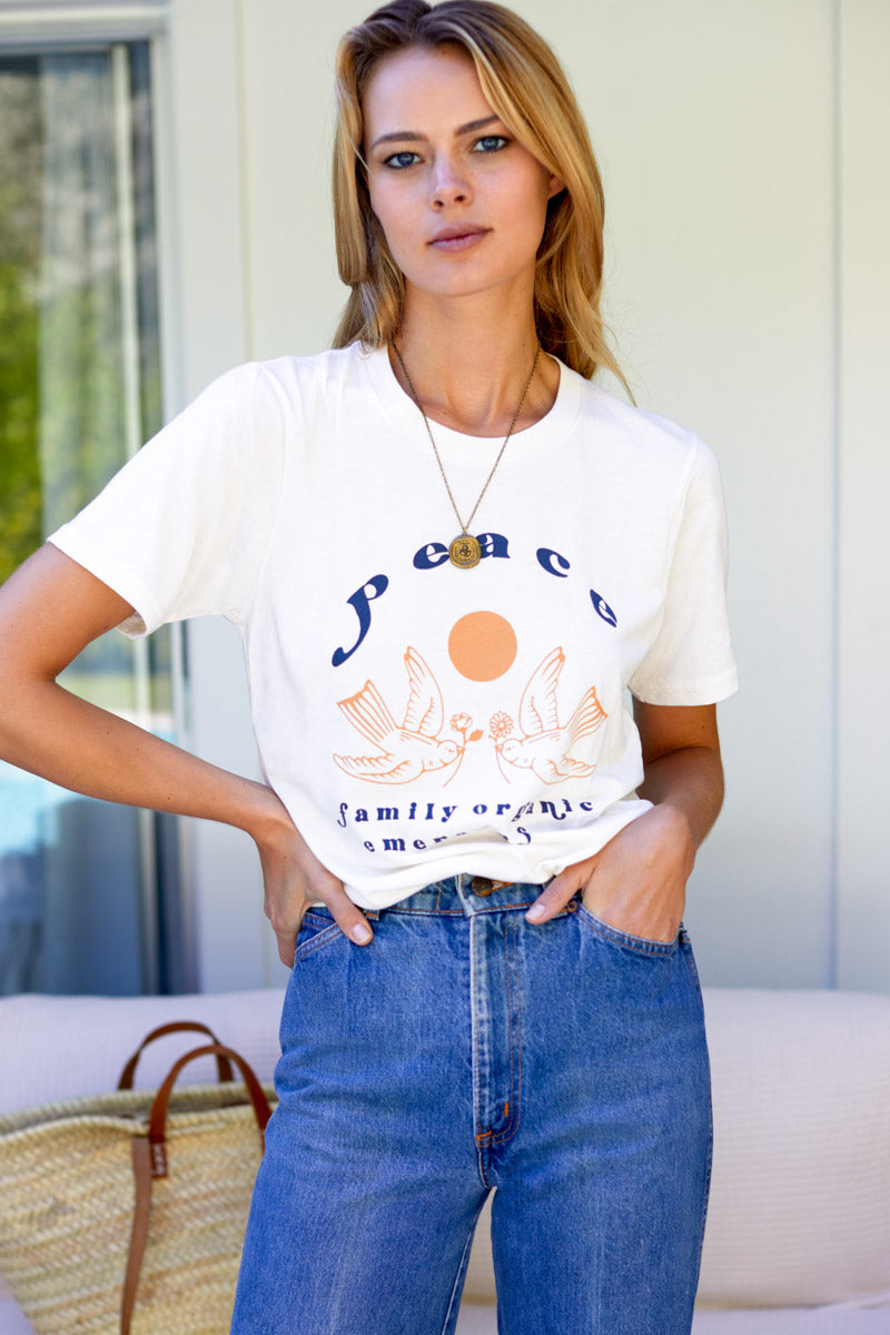 Peace T-Shirt - Ivory Organic