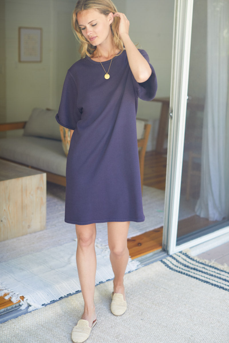 Shorty Sweatshirt Dress - Washed Black Organic
