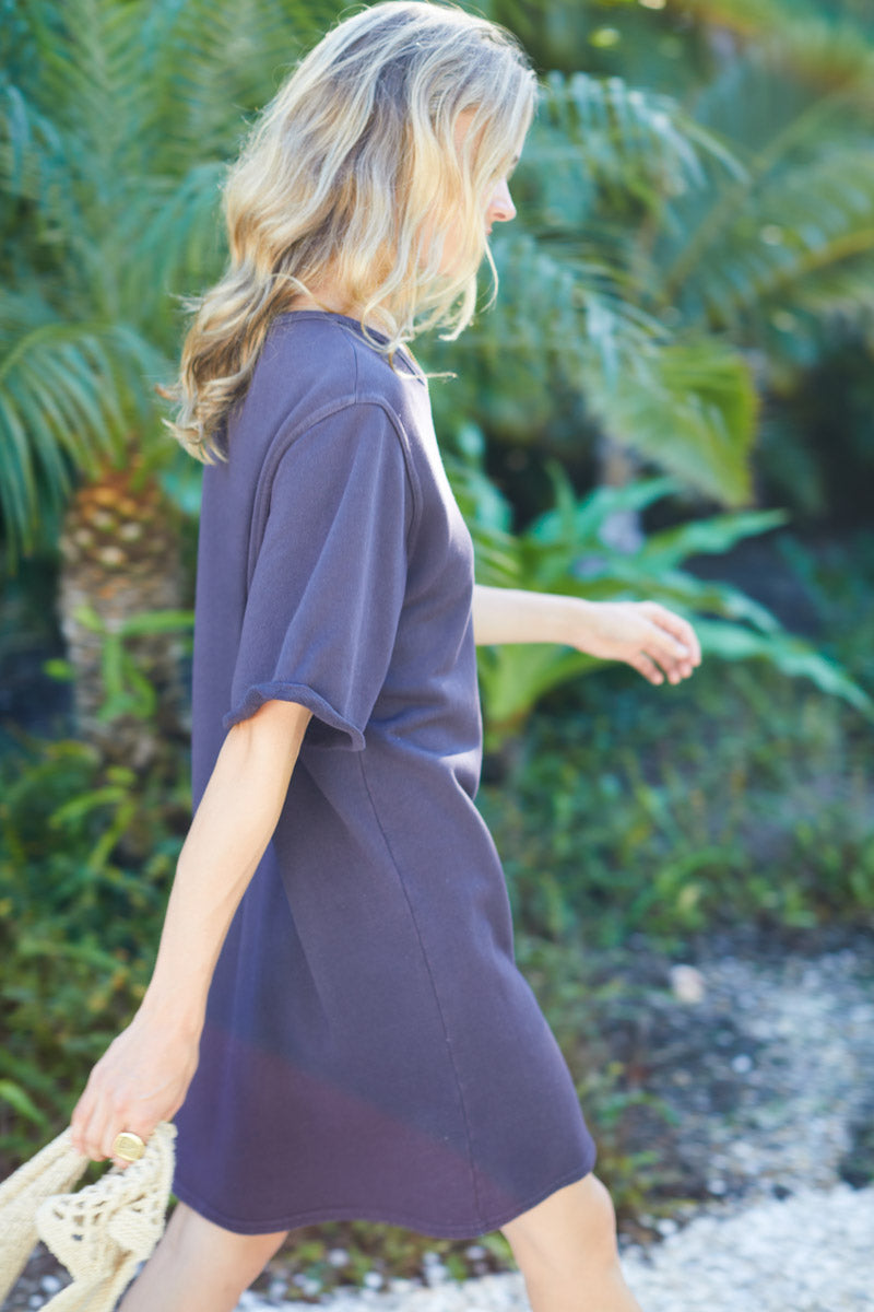 Shorty Sweatshirt Dress - Washed Black Organic
