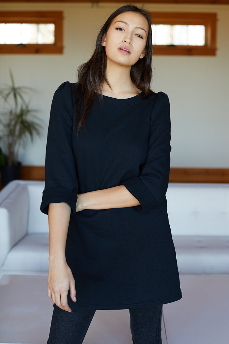 Alice Dress - Black Herringbone