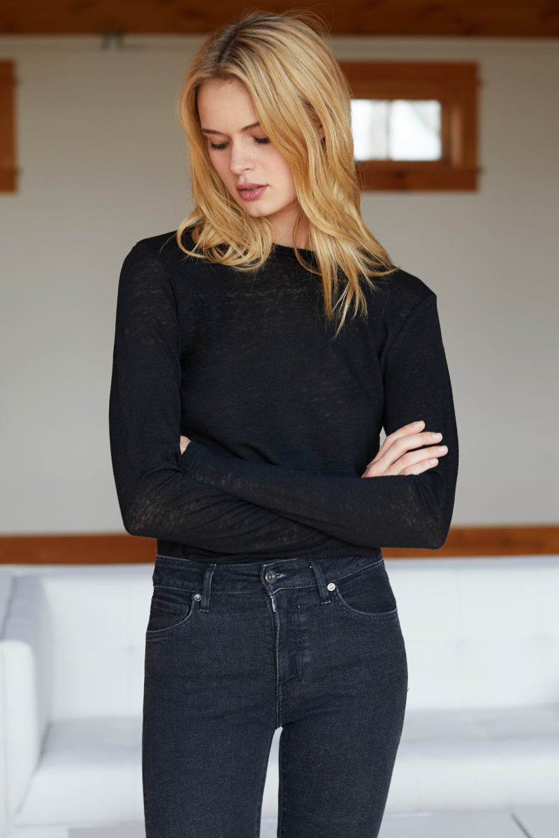 Emerson Crewneck - Black Linen