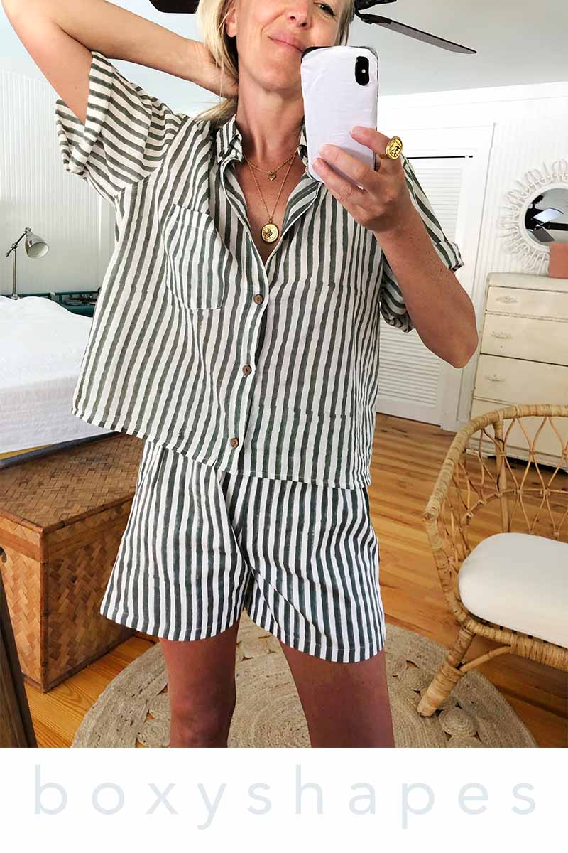 Baja Shorts - Moss Stripe Organic