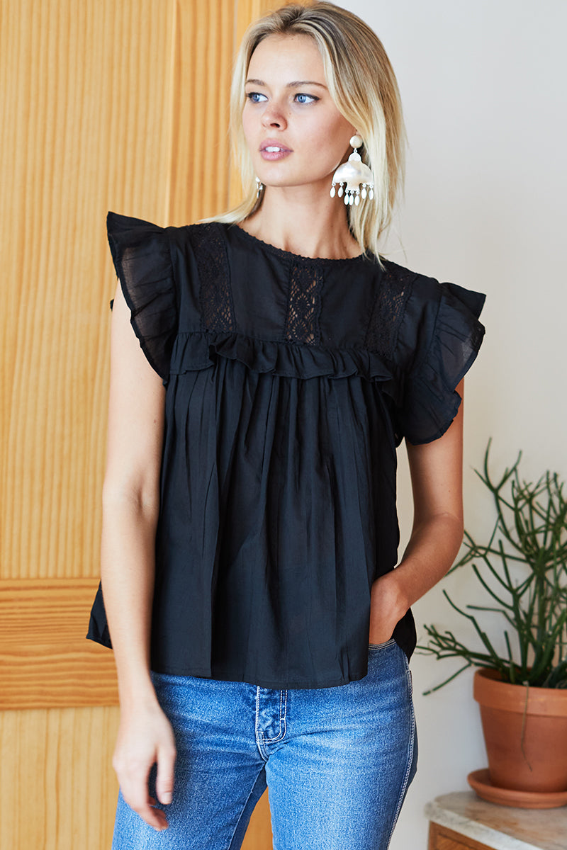 Bijou Blouse - Black Organic