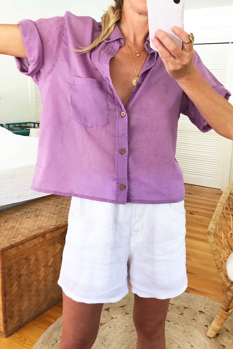 Boxy Shirt - Lavender Organic