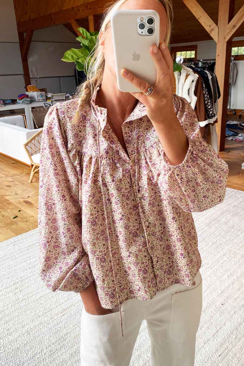 Cecile Blouse - Purple Calico Floral