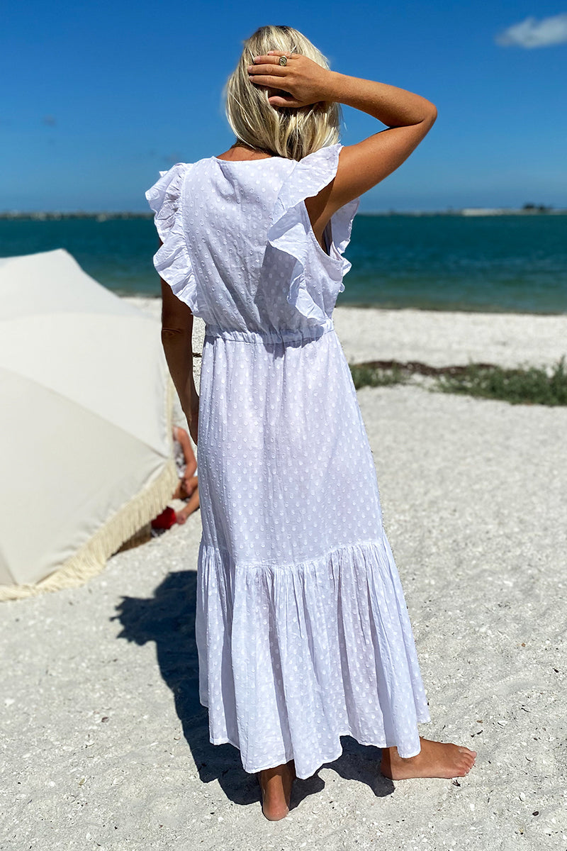 Chandra Dress - White Swiss Dot Organic