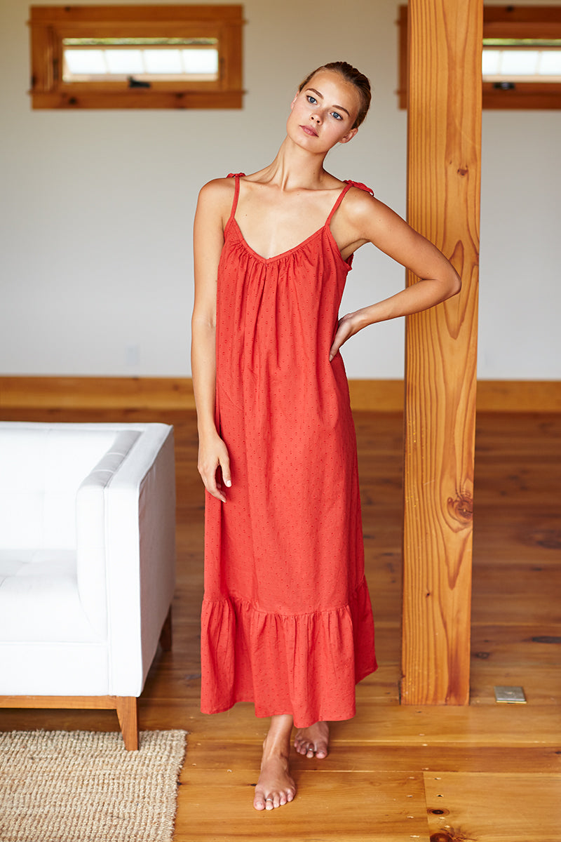 India Sundress - Red Dots