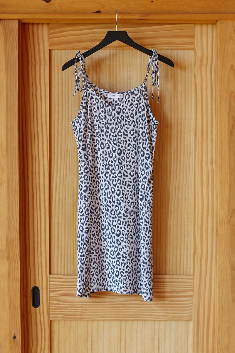 Summer Sundress - Charcoal Leopard