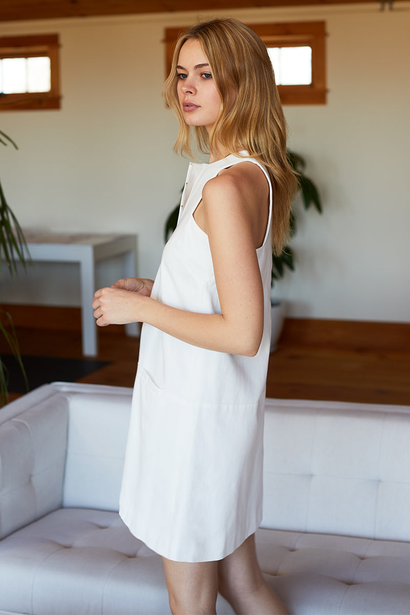 Cut Out Mod Dress - White