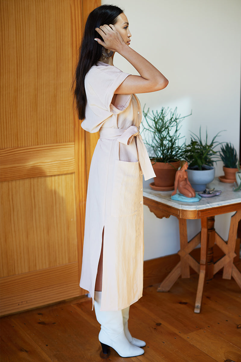 Desert Dress - Shell Pink Linen
