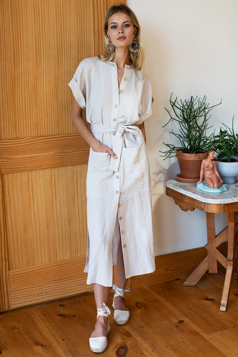 Desert Dress - Sand Linen