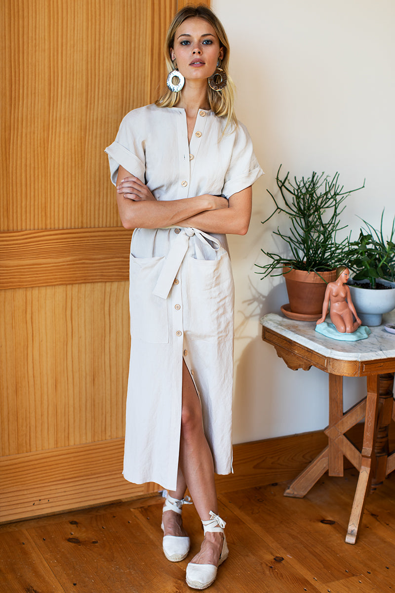 Desert Dress - Sand Linen