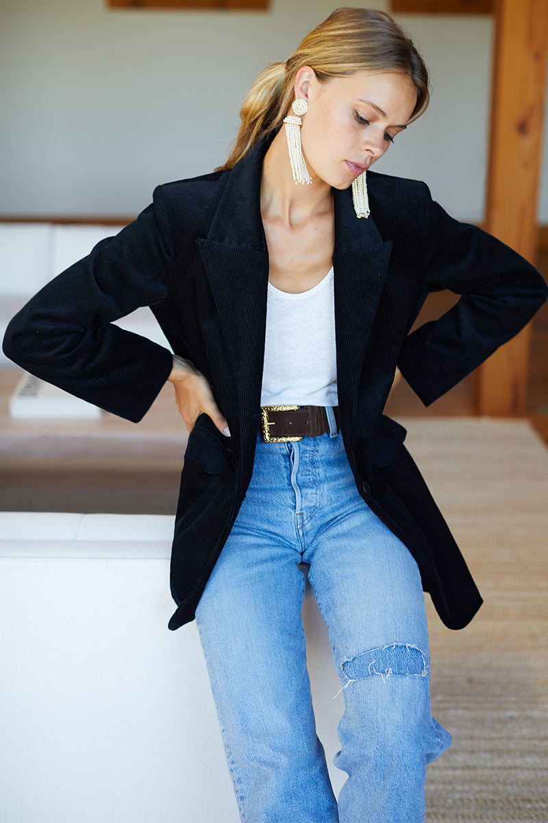 Dylan Jacket - Black Corduroy