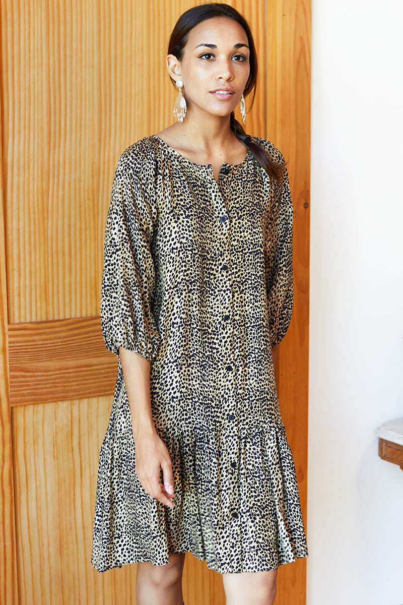 Emelia Dress - Little Cheetah Silk