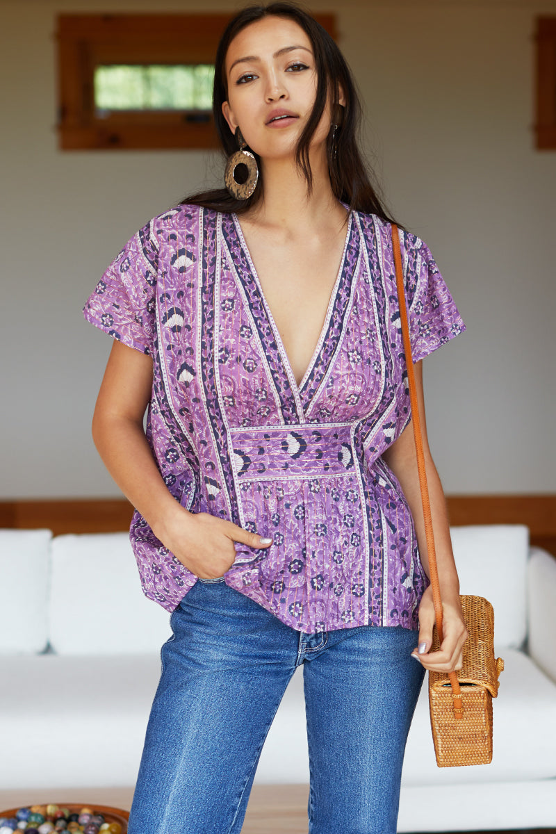 Francina Top - Purple Lurex