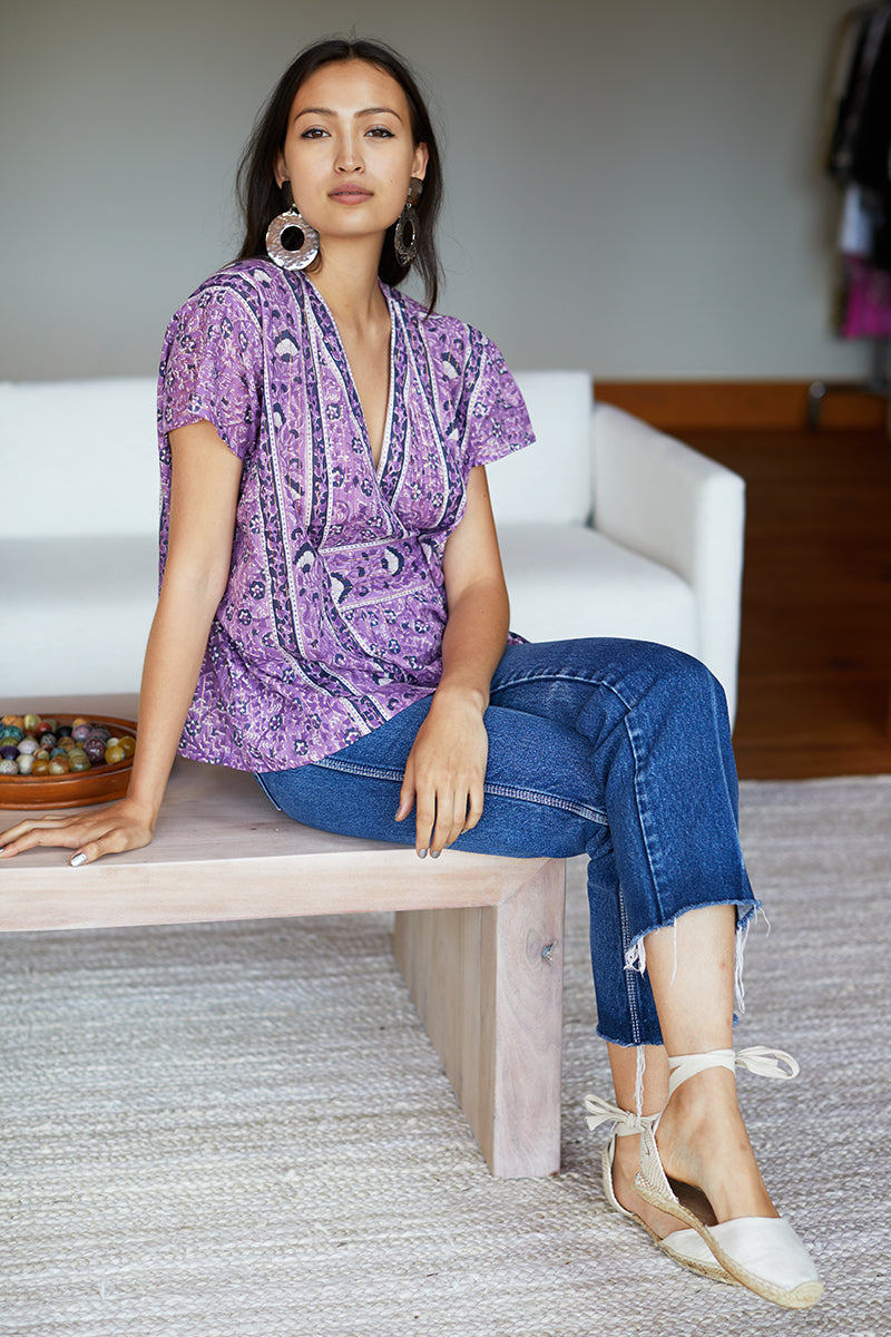 Francina Top - Purple Lurex