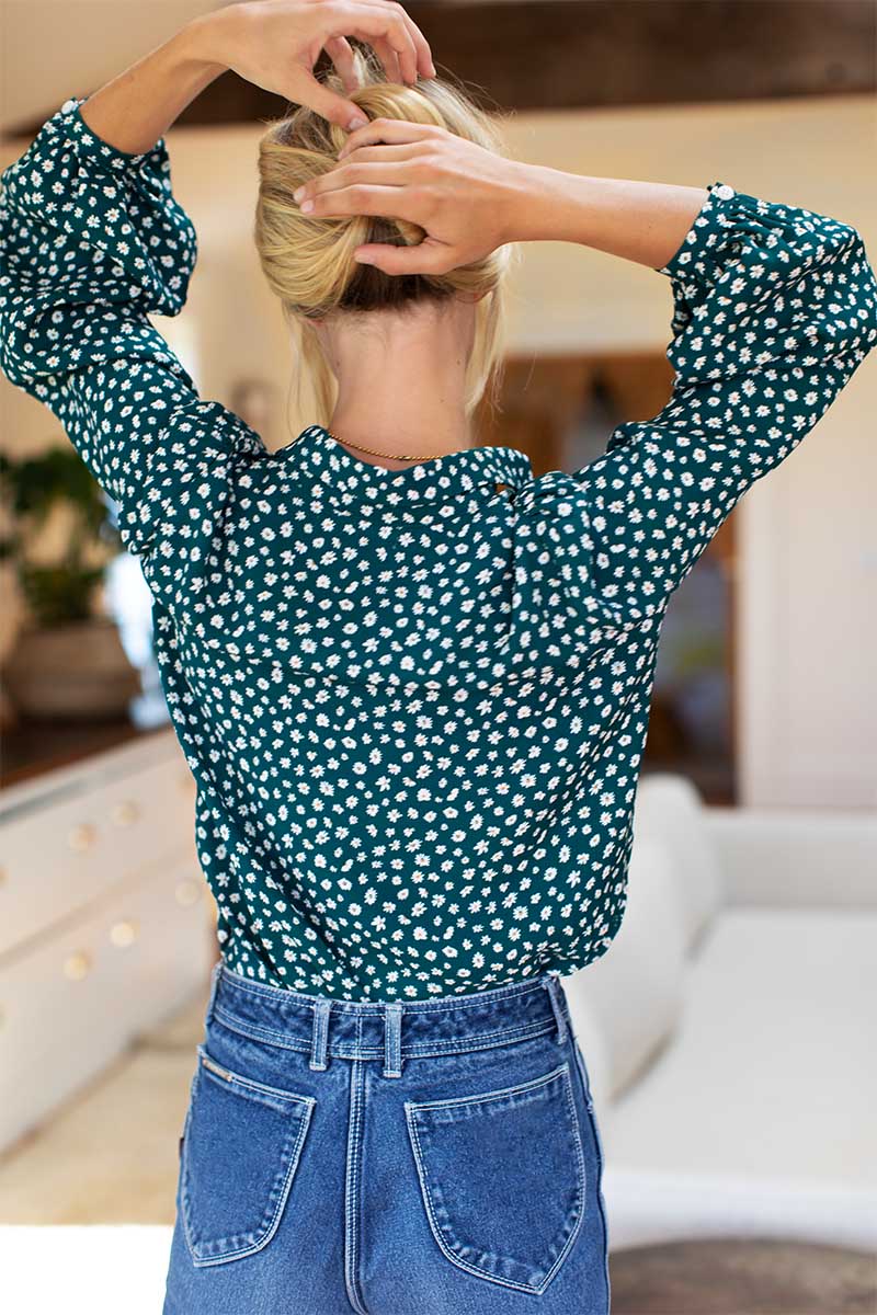 Frankie Blouse - Forest Daisy Silk