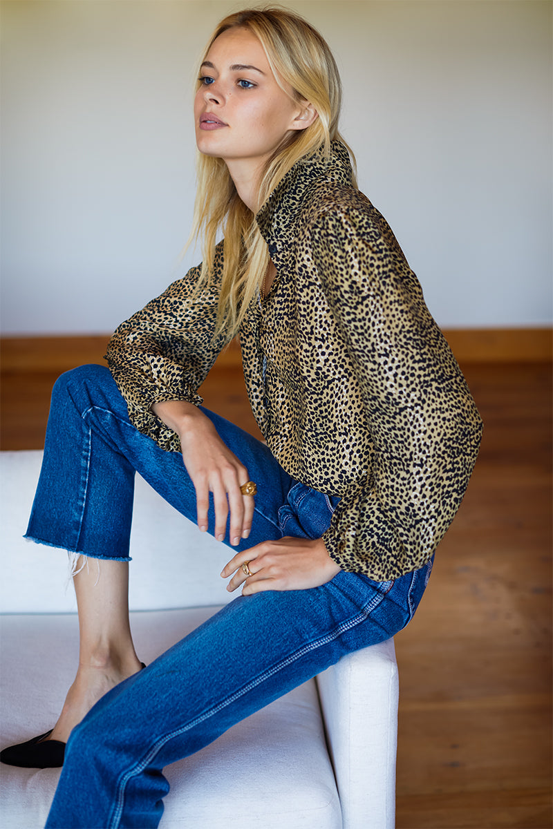 Frankie Blouse - Little Cheetah Silk