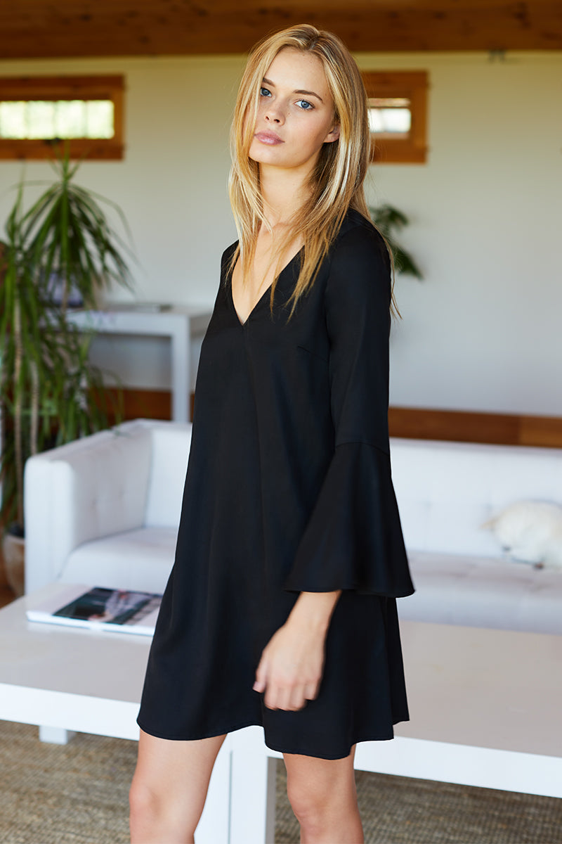 Bell Sleeve Dress - Black