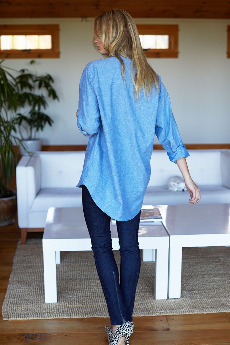 Emerson Button Front - Blue Chambray