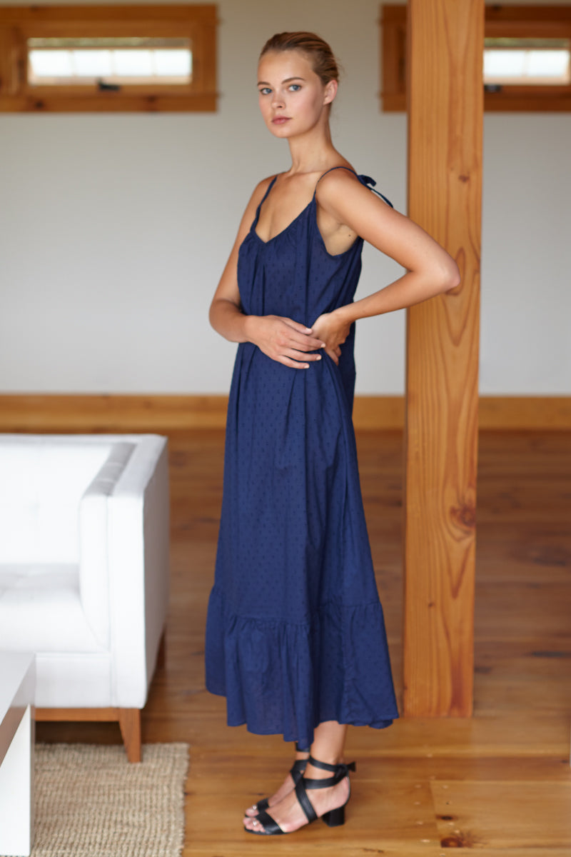India Sundress - Indigo Dots