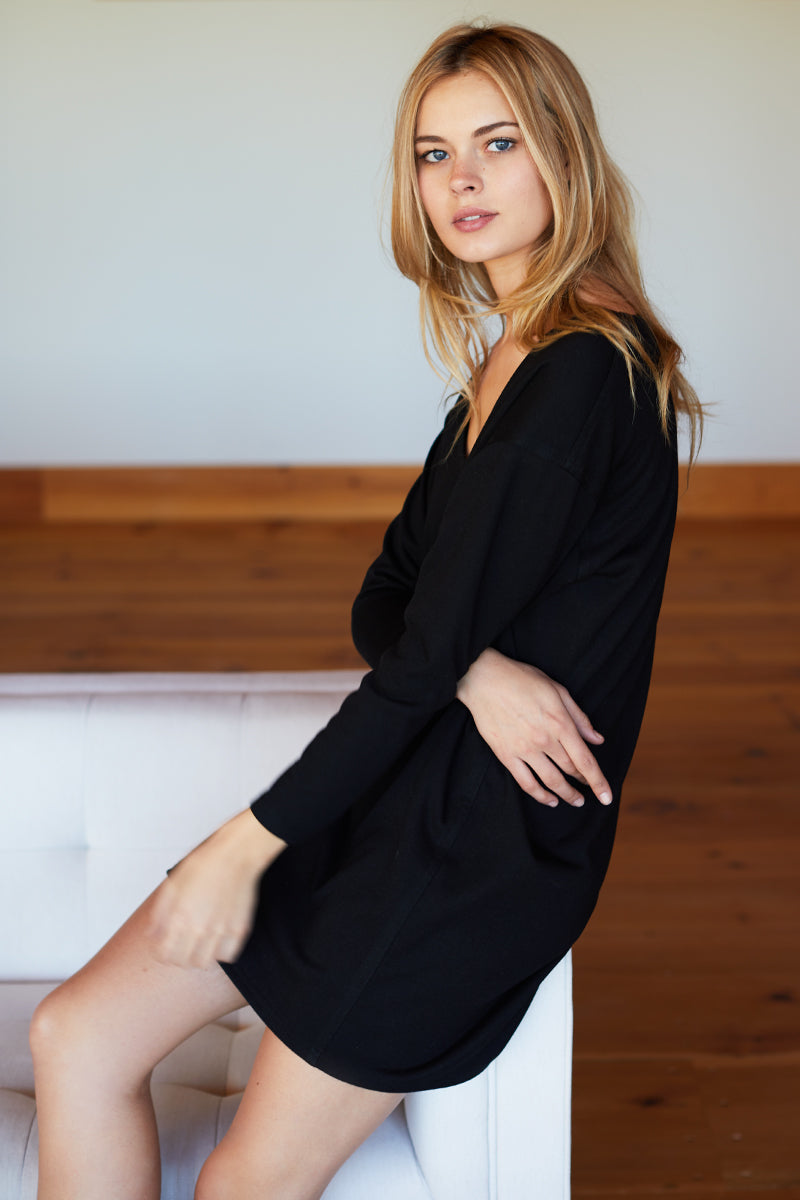 Long Sleeve Layering Dress - Black