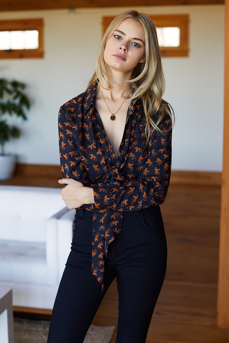 Ribbons Blouse - Tigers