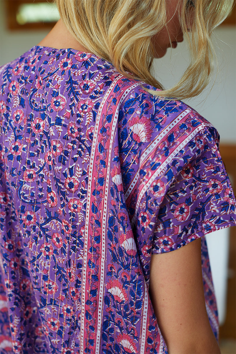 Francina Caftan - Violet Wildflower Lurex
