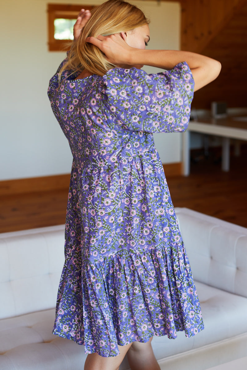Isla Dress 2 - Iris Wildflower Organic