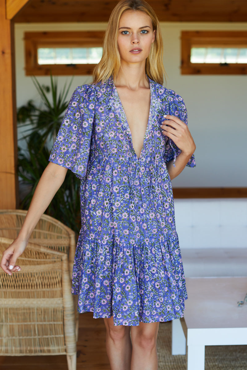 Isla Dress 2 - Iris Wildflower Organic