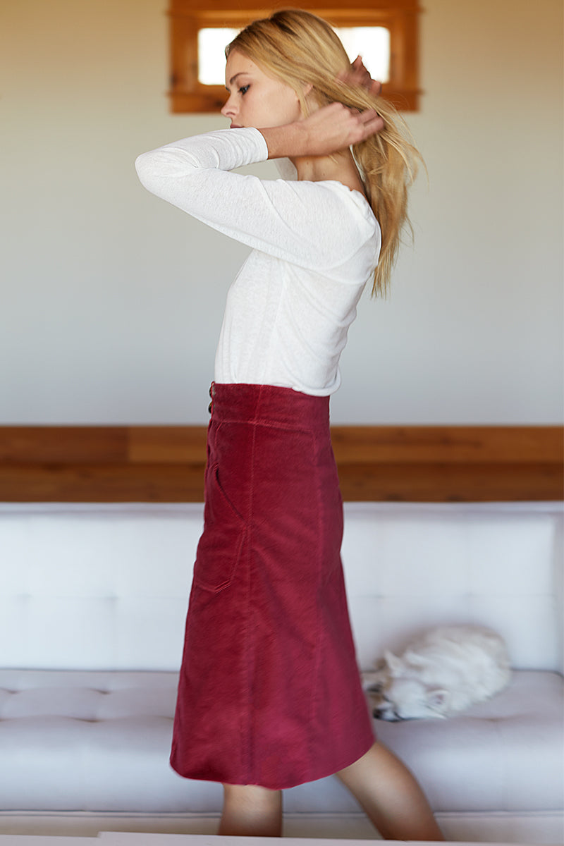 Margot Skirt - Vintage Red