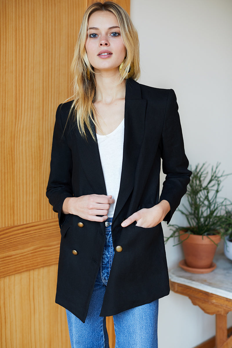 Lee Jacket - Black Linen