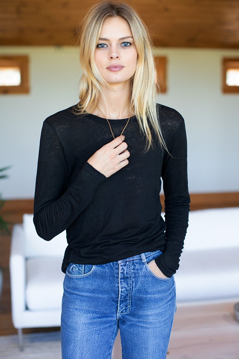 Emerson Crewneck - Black Hemp Cotton